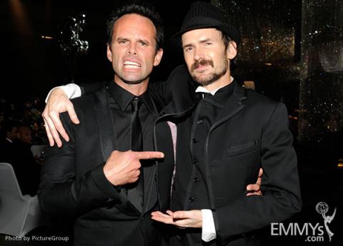 (L-R) Walton Goggins and Jeremy Davies attend the Academy of Television Arts & Sciences 2011 Primetime Creative Arts Emmy Awards