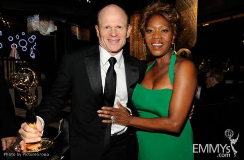(L-R) Paul McCrane and Alfre Woodard attends the 2011 Academy of Television Arts & Sciences Primetime Creative Arts Emmy Awards 
