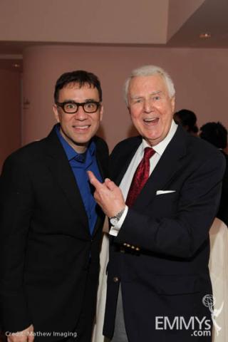 Saturday Night Live's Fred Armisen with SNL announcer and Hall of Fame inductee, Don Pardo.