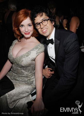 Christina Hendricks (L) and Geoffrey Arend attend the Governors Ball 
