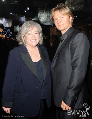 Kathy Bates (L) and Philippe Benard attend the Governors Ball 