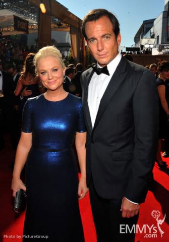 (L-R) Amy Poehler and Will Arnett arrive at the Academy of Television Arts & Sciences 63rd Primetime Emmy Awards