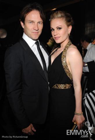 Stephen Moyer (L) and Anna Paquin at the Governors Ball during the Academy of Television Arts & Sciences 63rd Primetime Emmys