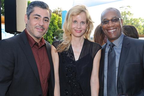 Actor Danny Nucci (The Fosters), Lori Singer (exec producer, Mea Maxima Culpa) and actor Joe Morton (Scandal) at the Seventh Annual Television Academy Honors in Beverly Hills, California.