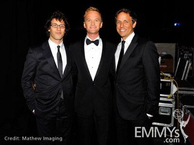 Andy Samberg, Neil Patrick Harris and Seth Meyers at the 62nd Primetime Creative Arts Emmy Awards