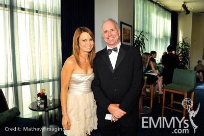 Mary Lynn Rajskub and Joel Surnow backstage at the 62nd Primetime Creative Arts Emmy Awards