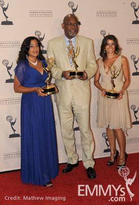 Geeta Gandbhir, Sam Pollard and Arielle Amsalem at the 62nd Primetime Creative Arts Emmy Awards