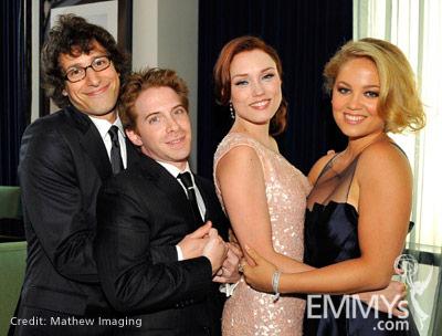 Andy Samberg, Seth Green, Clare Grant and Erika Christensen at the 62nd Primetime Creative Arts Emmy Awards