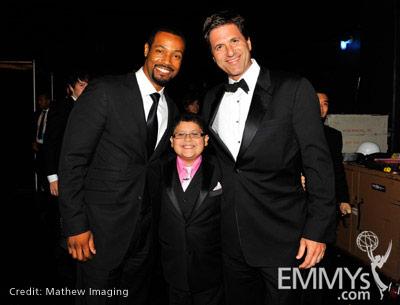 Isaiah Mustafa, Rico Rodriguez and Steven Levitan at the 62nd Primetime Creative Arts Emmy Awards