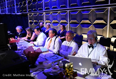 The control room at the 62nd Primetime Creative Arts Emmy Awards