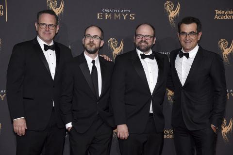 The team of Boondoggle and Ty Burrell on the red carpet at the 2017 Creative Arts Emmys.