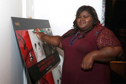 Gabourey Sidibe at An Evening with the Women of American Horror Story in Hollywood, California.