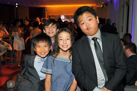 Ian Chen, Forrest Wheeler, Aubrey Anderson-Emmons, and Hudson Yang at the Television Academy's Dynamic and Diverse event, August 25, 2016, at the Saban Media Center, North Hollywood, California.