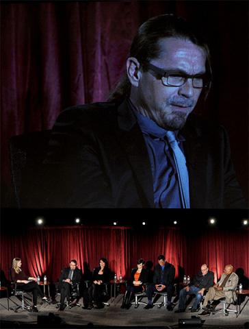 The cast and crew onstage at An Evening with Sons of Anarchy.