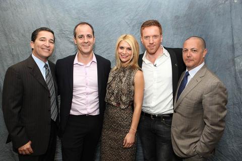 Television Academy CEO Bruce Rosenblum, Showtime president David Nevins, actors Claire Danes and Damian Lewis and executive producer Howard Gordon at An Evening with Homeland.