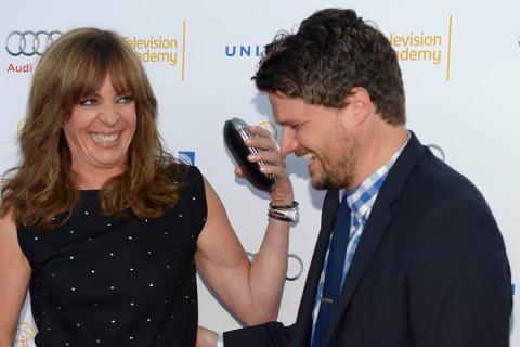 Allison Janney and Matt Jones arrive at the Performers Peer Group nominee reception in West Hollywood.