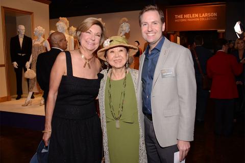 VP of Education for FIDM Barbara Bundy, guest curator and designer Mary Rose, and Television Academy President and COO Maury McIntyre.