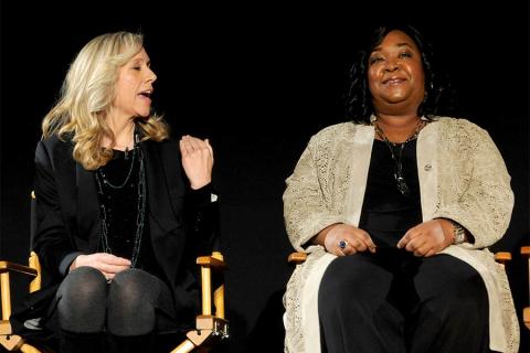 Producer Betsy Beers and creator Shonda Rhimes at An Evening with Shonda Rhimes and Friends. 
