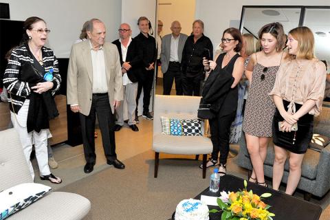 Family and friends wish Bob Newhart a happy birthday at The Rise of the Cerebral Comedy: A Conversation with Bob Newhart, presented Tuesday, Aug. 8, 2017, at the Television Academy's Wolf Theater at the Saban Media Center in North Hollywood, California. 