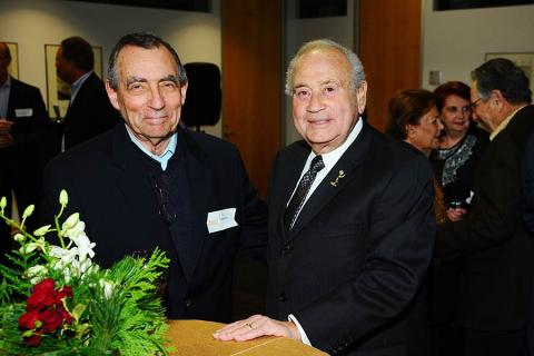 Ed Greene and Leo Chaloukian at the Honoring Leo Chaloukian event in Los Angeles.