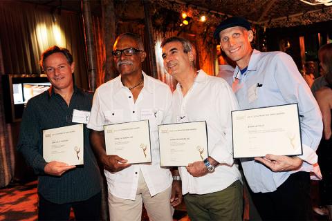 Christian LaFountaine, Donald Morgan, George Mooradian, and Brian Lataille at the Cinematographers/Electronic Production Nominee Reception in North Hollywood, California.