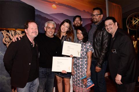 Chuck Sheetz and Russell Calabrese with the team from South Park at the Animation and Children's Programming Nominee Reception in North Hollywood, California.