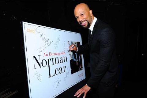 Common signs the event poster at An Evening with Norman Lear at the Montalban Theater in Hollywood.