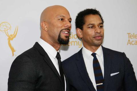 Common and Toure on the red carpet at An Evening with Norman Lear at the Montalban Theater in Hollywood.