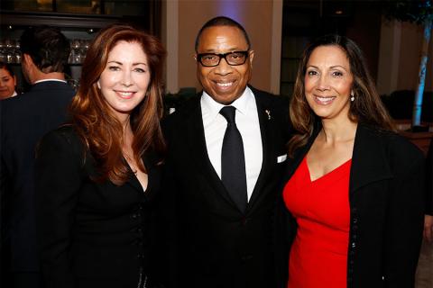 Dana Delany, Television Academy Chairman & CEO, Hayma Washington, and Lucia Gervino,Television Academy Honors Chair at the 2017 Television Academy Honors at the Montage Hotel on Thursday, June 8, 2017, in Beverly Hills, California.