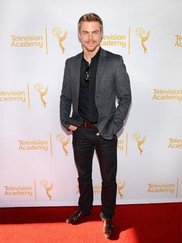 Derek Hough arrives at the Choreographers Nominee Reception in North Hollywood, California.