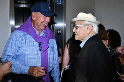 Dick Robertson and Norman Lear at The Power of TV: A Conversation with Norman Lear and One Day at a Time, presented by the Television Academy Foundation and Netflix in celebration of the Foundation's 20th Anniversary of THE INTERVIEWS: An Oral History Pro