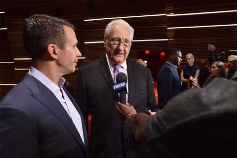 68th Emmy Awards show producers Don Mischer and Charlie Haykel are interviewed in the Wolf Theatre at the Saban Media Center, North Hollywood, California on July 14, 2016.