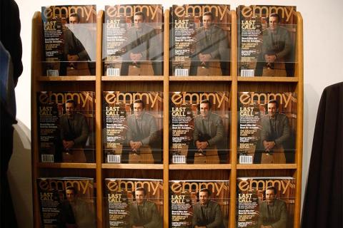 A display of the Jon Hamm issue of emmy magazine at "A Farewell to Mad Men," May 17, 2015 at the Montalbán Theater in Hollywood, California.