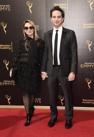Nina Gordon and Jeff Russo on the red carpet at the 2016 Creative Arts Emmys.