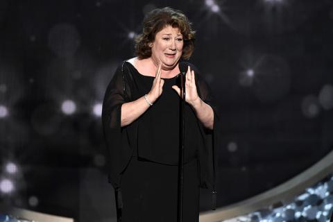Margo Martindale accepts an award at the 2016 Creative Arts Emmys. 