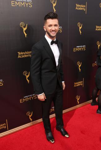 Travis Wall on the red carpet at the 2016 Creative Arts Emmys.
