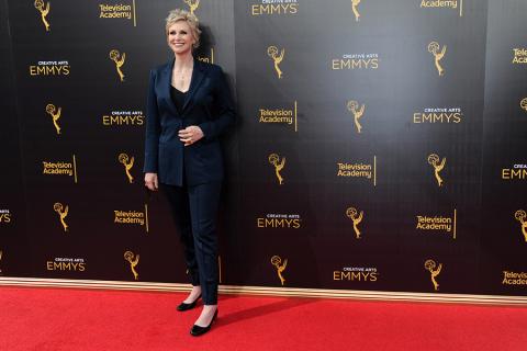 Jane Lynch on the red carpet at the 2016 Creative Arts Emmys.