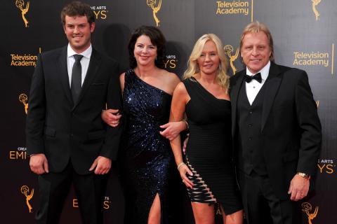 Sean Dwyer, Sig Hansen and guests on the red carpet at the 2016 Creative Arts Emmys.