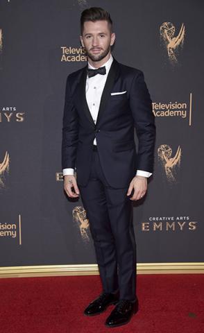 Travis Wall on the red carpet at the 2017 Creative Arts Emmys.