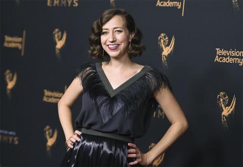 Kristen Schaal on the red carpet at the Creative Arts Emmys.