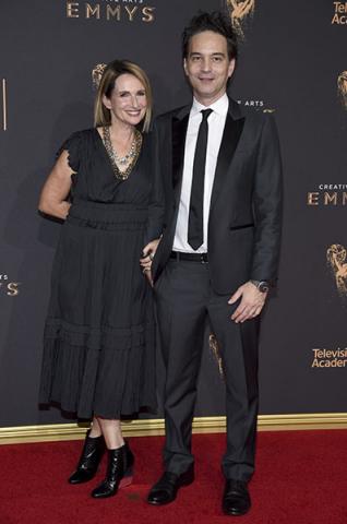 Nina Gordon and Jeff Russo on the red carpet at the 2017 Creative Arts Emmys. 