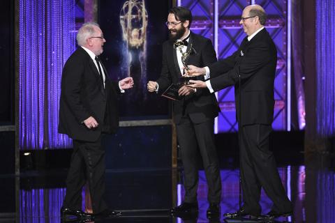 David Miller accepts his award at the 2017 Creative Arts Emmys.