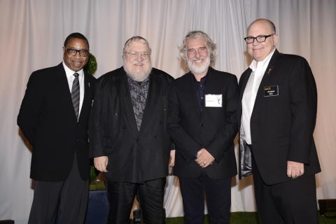 (From left) Screech Washington, George R.R. Martin, Christopher Newman and Tim Gibbons attend the Producers nominee reception.