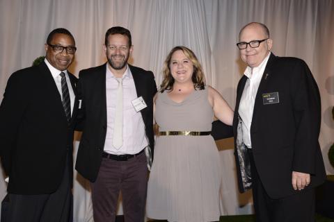 (From left) Screech Washington, K.P. Anderson, Hathaway Loftus and Tim Gibbons attend the Producers nominee reception.