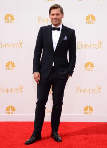 Nikolaj Coster-Waldau of Game of Thrones arrives at the 66th Emmy Awards.