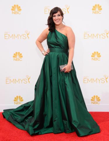 Allison Tolman of Fargo arrives at the 66th Emmys.