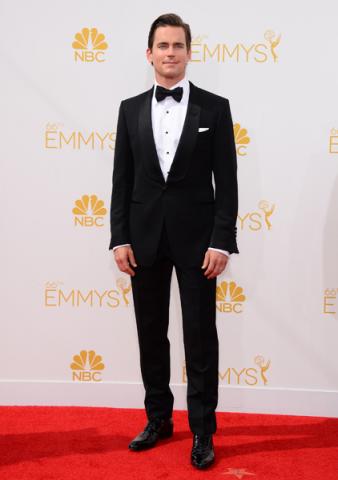 Matt Bomer of The Normal Heart arrives at the 66th Emmy Awards.