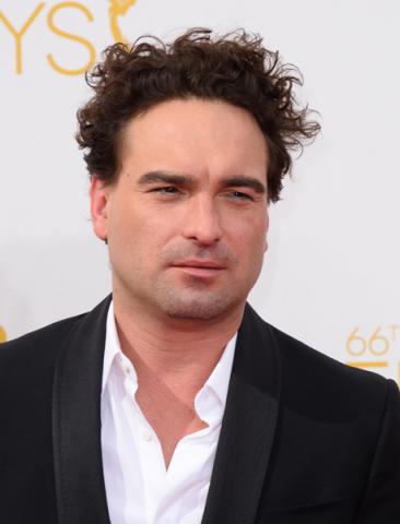 Johnny Galecki of The Big Bang Theory arrives at the 66th Emmys. 