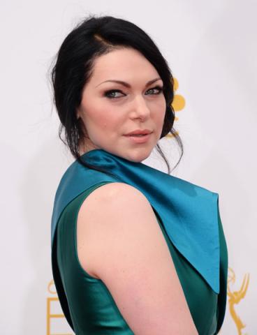 Laura Prepon of Orange is the New Black arrives at the 66th Emmy Awards.
