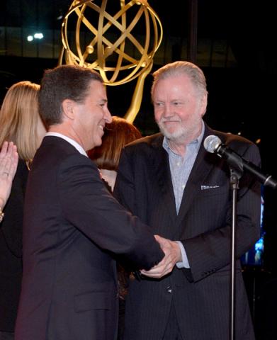 Academy Chairman & CEO Bruce Rosenblum, left, and nominee Jon Voight attend the Television Academy's 66th Emmy Awards Performance Nominee Reception at the Pacific Design Center on Saturday, Aug. 23, 2014, in West Hollywood, Calif. (Photo by Invision for t